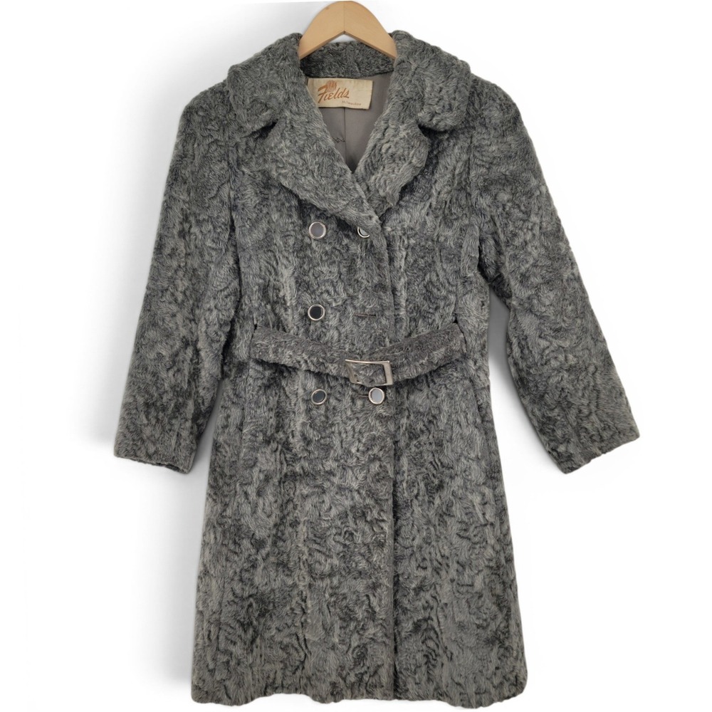 Vintage 60s Fields Milwaukee Alameda Sportowne Coat Women S Faux Persian Lamb